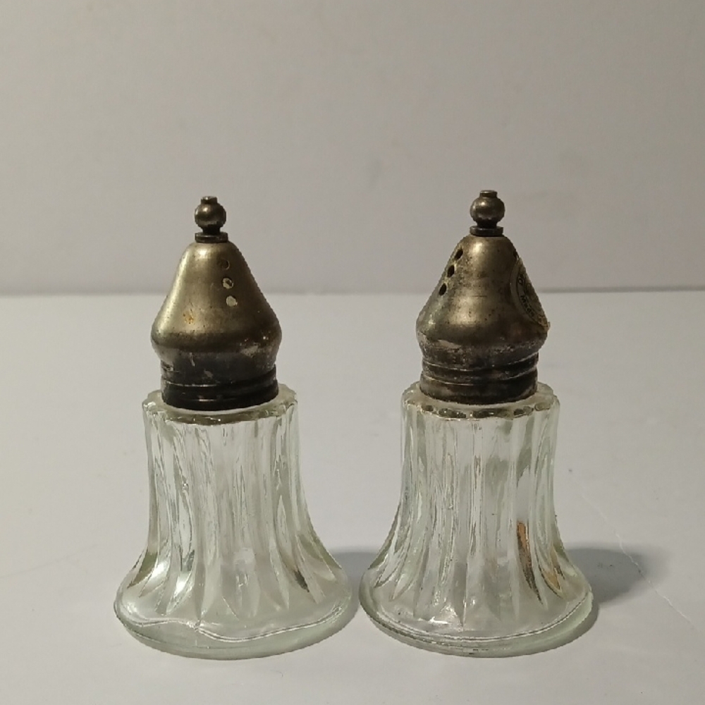 Vintage Glass Salt and Pepper Shakers